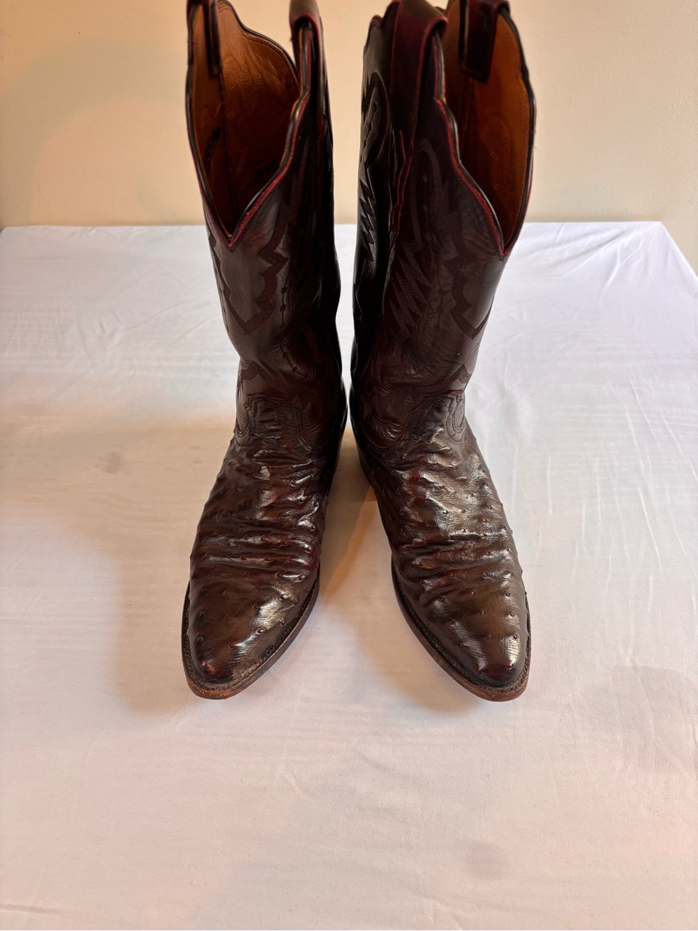 Lucchese Ostrich Skin Men’s Cowboy Boot